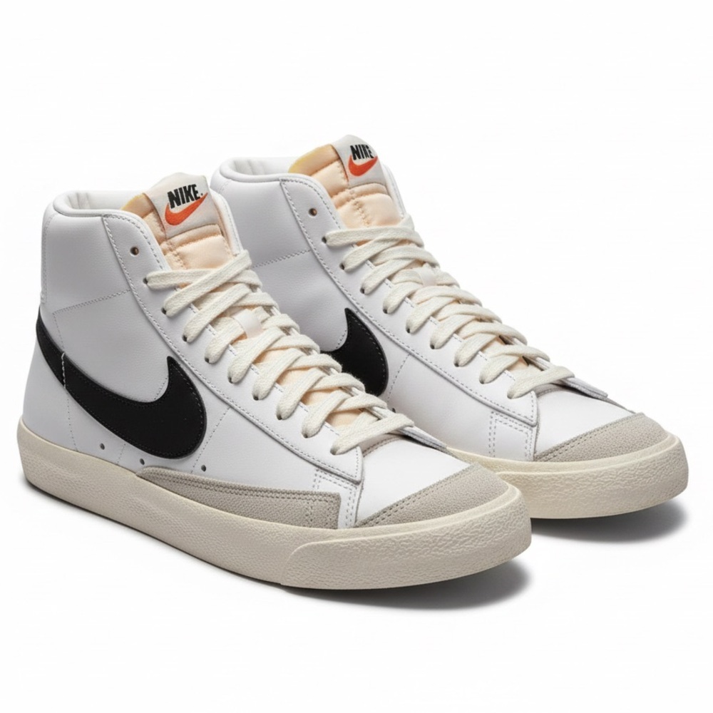 Nike Blazers White Black High-Top Sneakers Woman Size 8 Men Boy 6.5 CZ1055-100